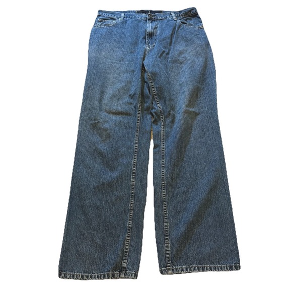 Nautica Jeans Denim Blue Men's Size 36 x 32 Mens Solid Straight Relaxed Fit Zip - Picture 1 of 6
